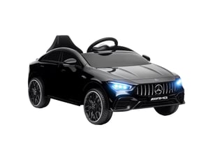Voiture électrique pour enfants, télécommandée, avec roulettes de transport, phares led et klaxon, pour les enfants de 3 à 6 ans, noire.