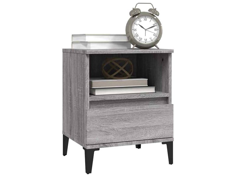  Lot de 2 table de chevet, table d'appoint sonoma gris 40x35x50 cm  - Conforama D