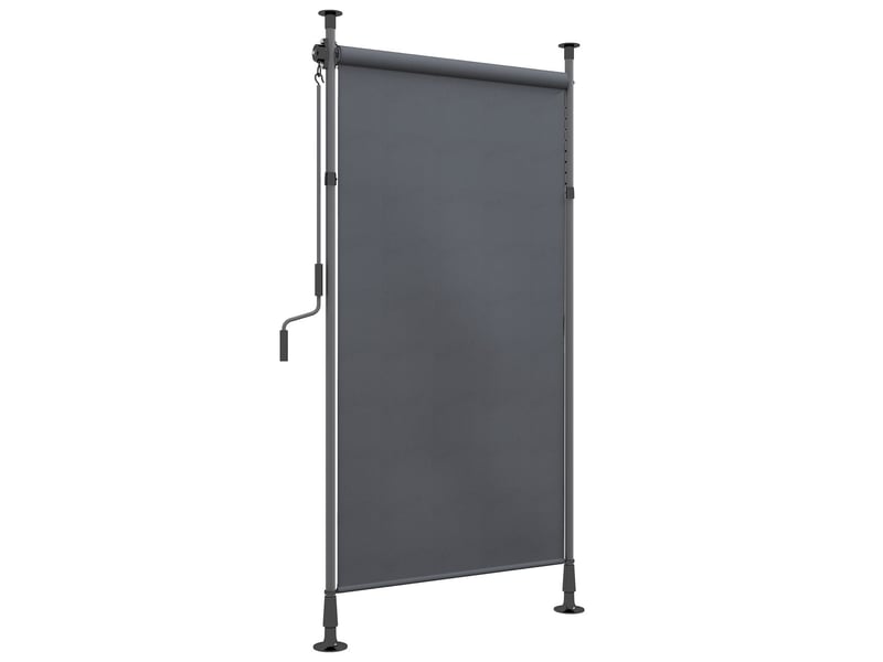 Parasol 150x220x310, avec manivelle parasol, polyester résistant aux intempéries, gris foncé, brise-vue balcon - Conforama A