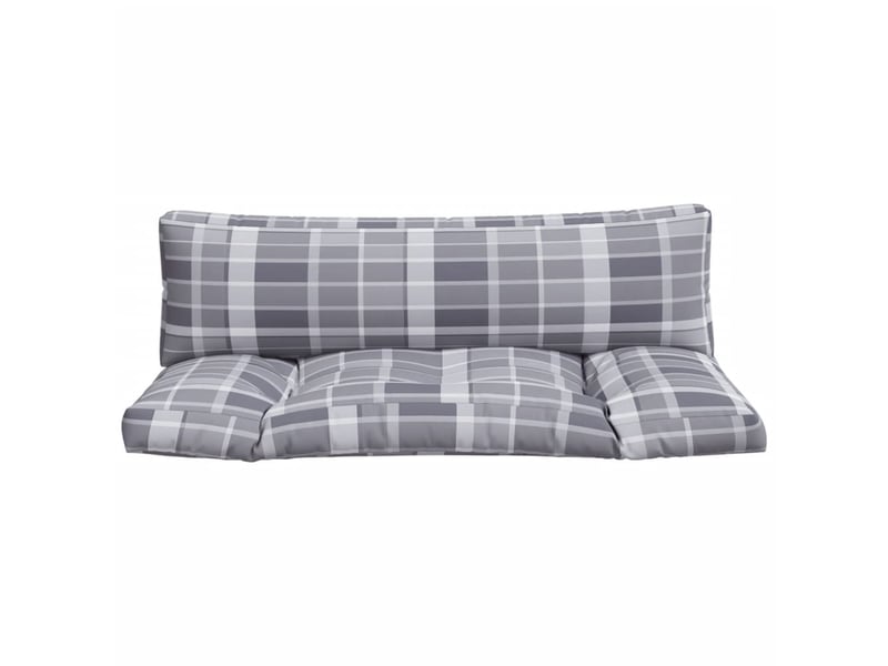  Lot de 2 coussins de palette, coussins de canapé carreaux gris tissu cf59468  - Conforama A