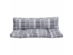 Lot de 2 coussins de palette, coussins de canapé carreaux gris tissu cf59468
