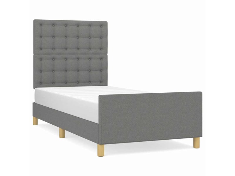  Lit simple- lit adulte -  cadre de lit sans matelas avec tête de lit 80x200cm tissu  - Conforama A