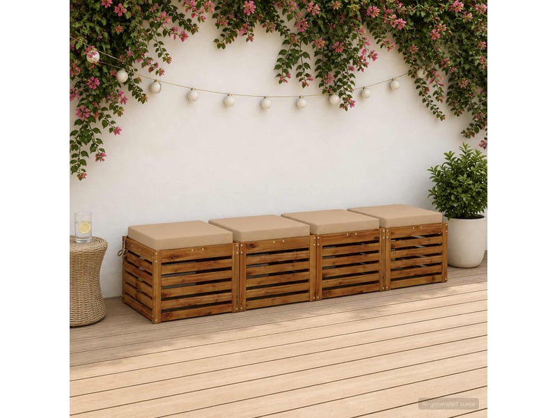  Lot de 4 coussins de siège, coussins d'assise soest 100 % polyester sable cf60543  - Conforama B