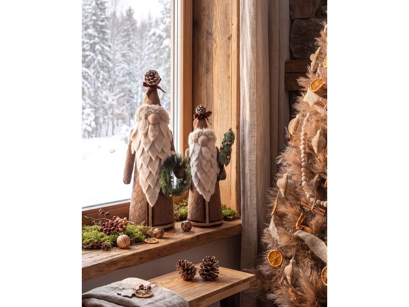  Lot de 2 figurines pitea 4454 cm gnome marron  - Conforama B