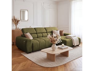 Canapé d'angle aldo avec fonction couchage, côté droit, tissu salvador wr, vert (10)