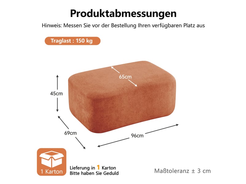  Pouf 96x69x45 cm orange  - Conforama C