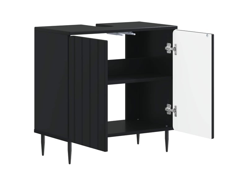 Meuble sous lavabo de salle de bain zwolle noir cf64954 - Conforama C
