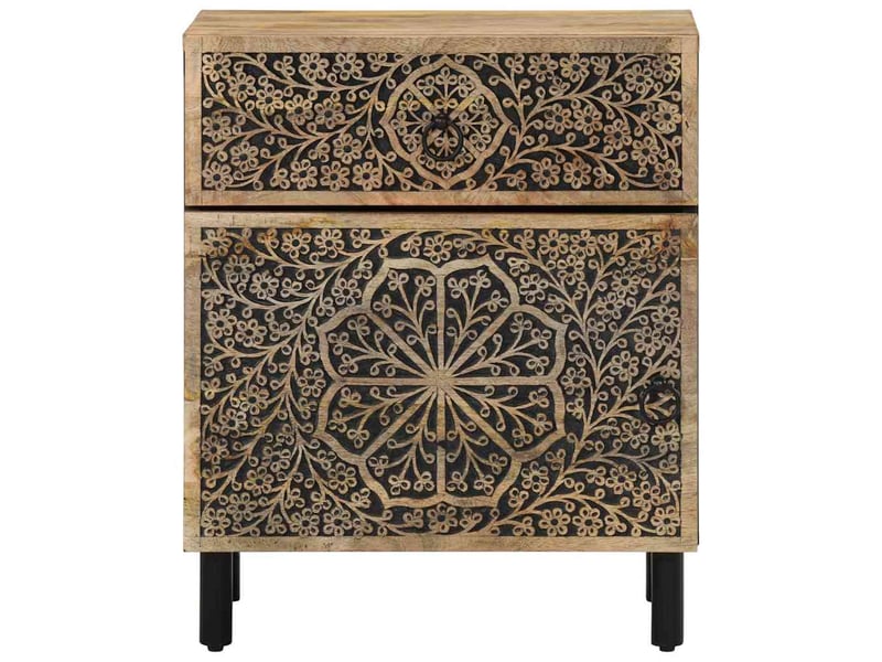  Table de chevet - cabinet de chevet - table de nuit 50x33x60 cm bois de manguier massif  - Conforama D