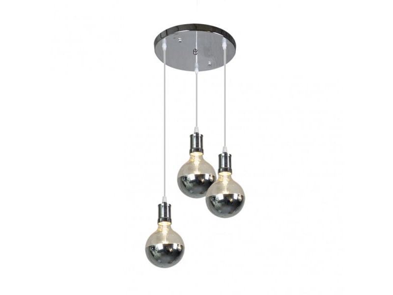  Fabrilamp gala, lampe, moderne, 3 x e27, chromé, 36-118 x 36 x 36 cm 167283020 - Conforama C