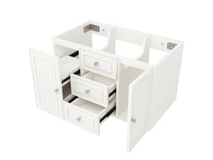 Meuble sous vasque suspendu 78.5 cm mdf 3 tiroirs meuble salle de bain blanc
