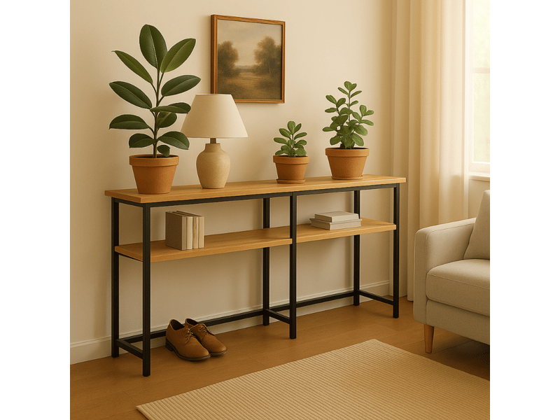  Console mezzanine pour table d'appoint de canapé, étagère pour le salon 80x20x102 [console1]  - Conforama C