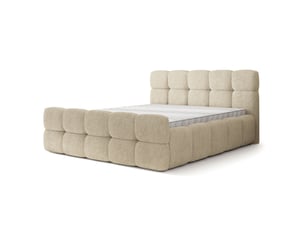Lit coffre 200x200 cm <strong>MASSENO</strong>  <strong></strong> coloris beige