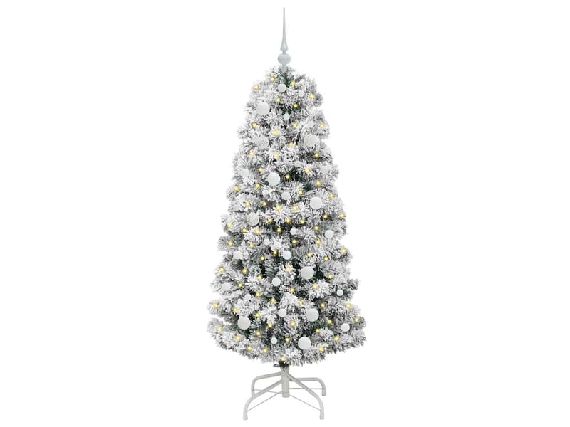  Sapin de noël - arbre de noël artificiel à branches articulées vert et blanc  - Conforama C