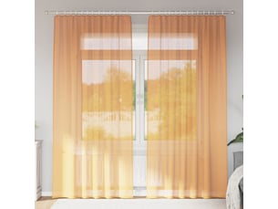 Lot de 2 rideaux en voile, voilages à œillets orange cf44281