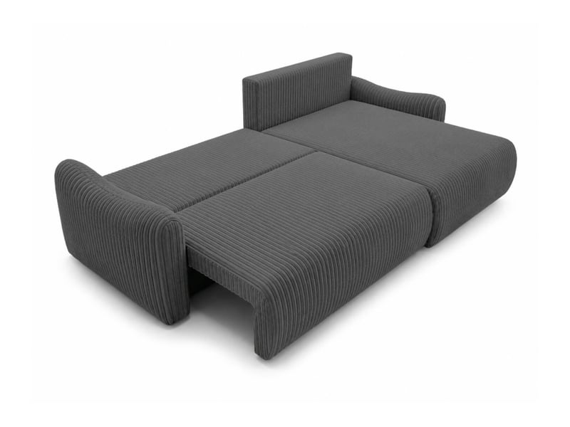  Apoline - canapé d'angle réversible convertible 4 places avec coffre en velours côtelé  - Conforama C