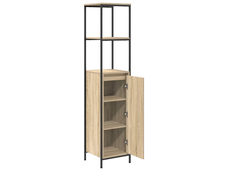  Meuble de salle de bain avec étagères chêne sonoma 36x35x165 cm  - Conforama E