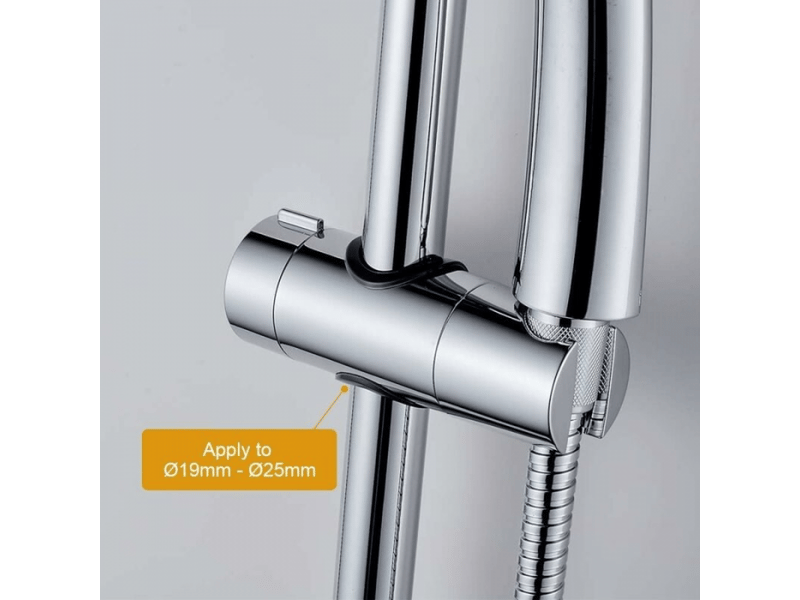 Support de pommeau de douche de salle de bain, pince de douchette réglable, chrome - Conforama B