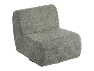 Fauteuil de salon - fauteuil pivotant en tissu chenille, assise large, pour salon ou chambre, gris, 90 x 70 x 70 cm