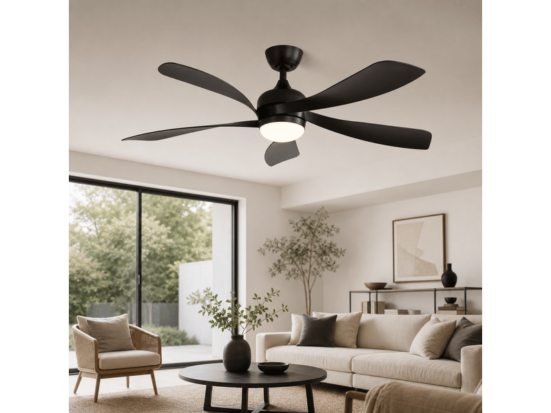  Ventilateur de plafond 132cm avec éclairage led 3 couleurs dimmables mémoire 6 vitesses moteur dc silencieux mode été hiver minuterie 1 4 8h  - Conforama B