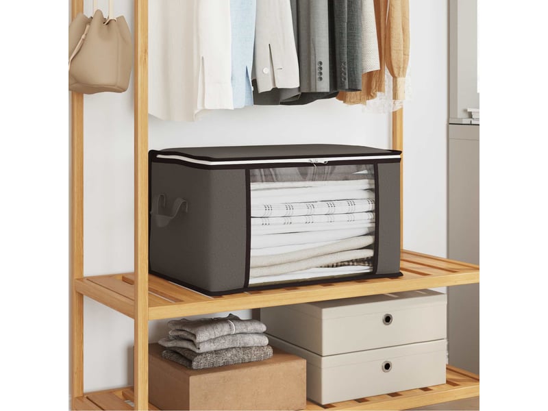 Boîte de rangement avec fenêtre latérale transparente gris shl37374 - Conforama B