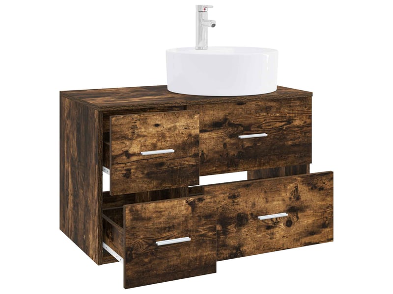  Ensemble de mobilier de salle de bain 2 pc chêne fumé cf64079  - Conforama C
