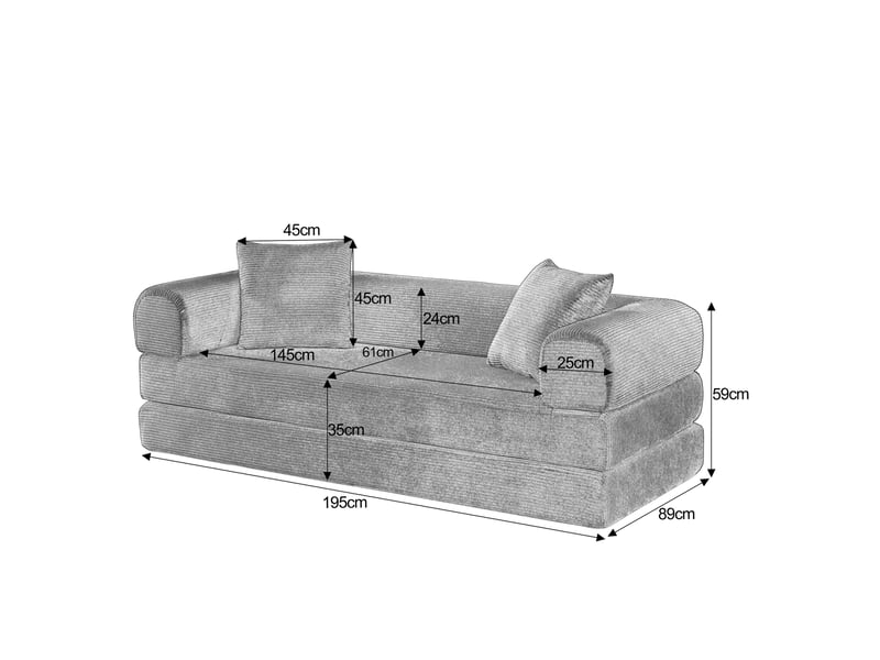  Canapé convertible 3 places en velours terracotta avec couchage 1 personne  - Conforama C