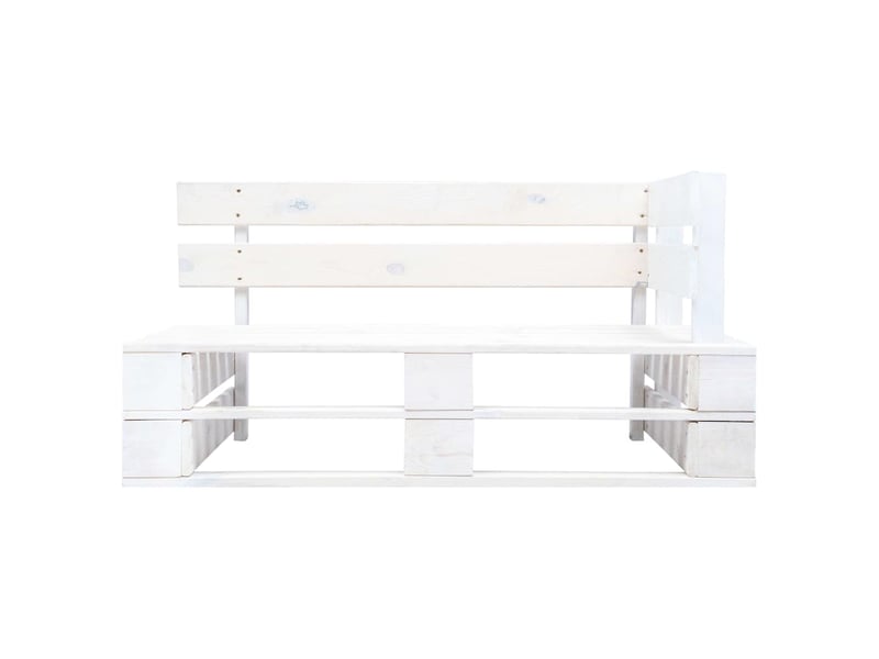  Canapé palette 2 places avec coussins pin imprégné de blanc  - Conforama C