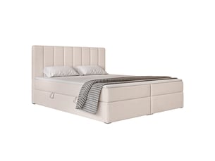 Lit coffre 180x200 cm IDOHOME  LEO coloris blanc