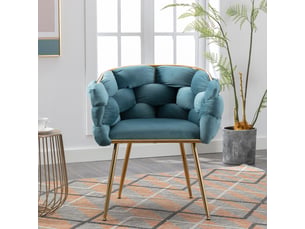 Fauteuil fixe MEULVA Velours bleu vendu A l'unité