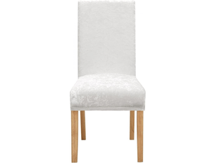Housse de chaise de salle à manger élastique monobloc, en velours mélangé, amovible, blanche, dimensions 35 x 44 cm x42 cm