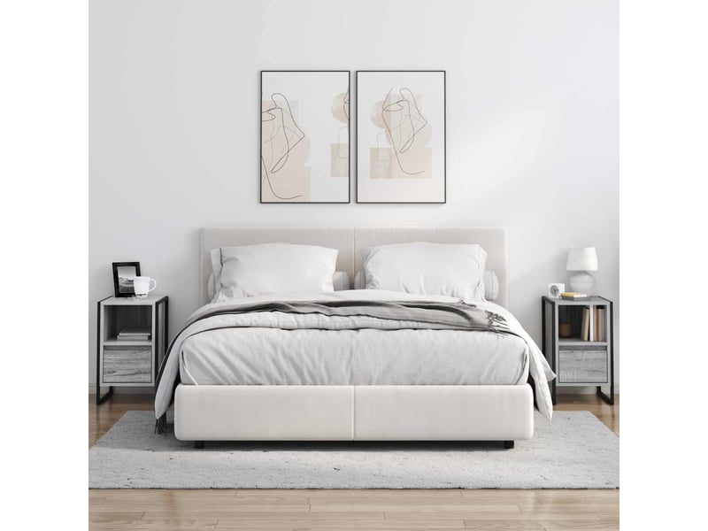  Table de chevet - cabinet de chevet - table de nuit 2 pc gris sonoma 39,5 x 30 x 50 cm  - Conforama C