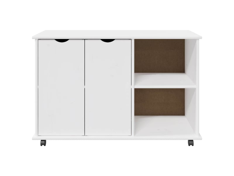  Caisson roulant de bureau blanc 100 x 39 x 65,5 cm bois de pin massif  - Conforama E