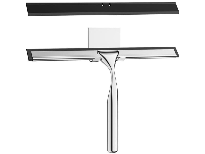 Raclette douche en acier inox, 25.5cm raclette de douche avec crochet, pour vitre, miroir, carrelage, cuisine - argent - Conforama E