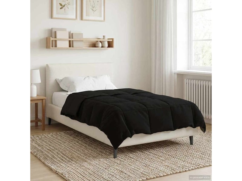  Couette - duvet d'été 155 x 220 cm été microfibre (100% polyester) noir  - Conforama D