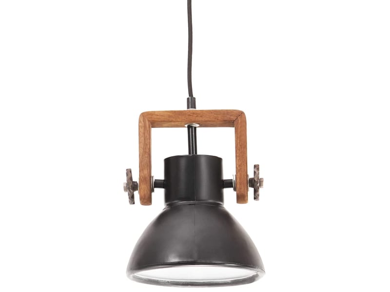  Lampe suspendue, suspension luminaire industrielle 25 w noir rond 19 cm e27  - Conforama C