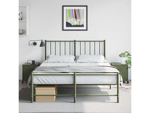 Lot de 2 tables de chevet - cabinet de chevet - table de nuit vert olive 36x39x43,5 cm acier