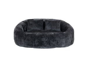 Canapé droit, 145 x 95 x 63 cm, fauteuil de détente moelleux à poser au sol, chenille, noir