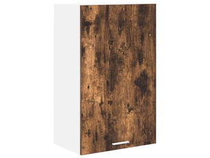 Meuble de rangement cuisine, armoire suspendue chêne fumé et blanc 50x31x80cm