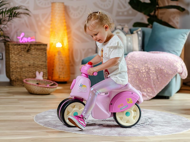  Porteur enfant scooter barbie avec roues silencieuses 1 à 3 ans - falk  - Conforama C