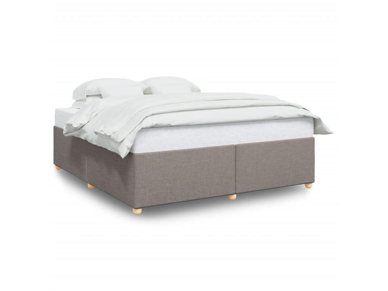  Lit double- lit adulte -  cadre de lit sans matelas taupe 200x200 cm tissu  - Conforama A