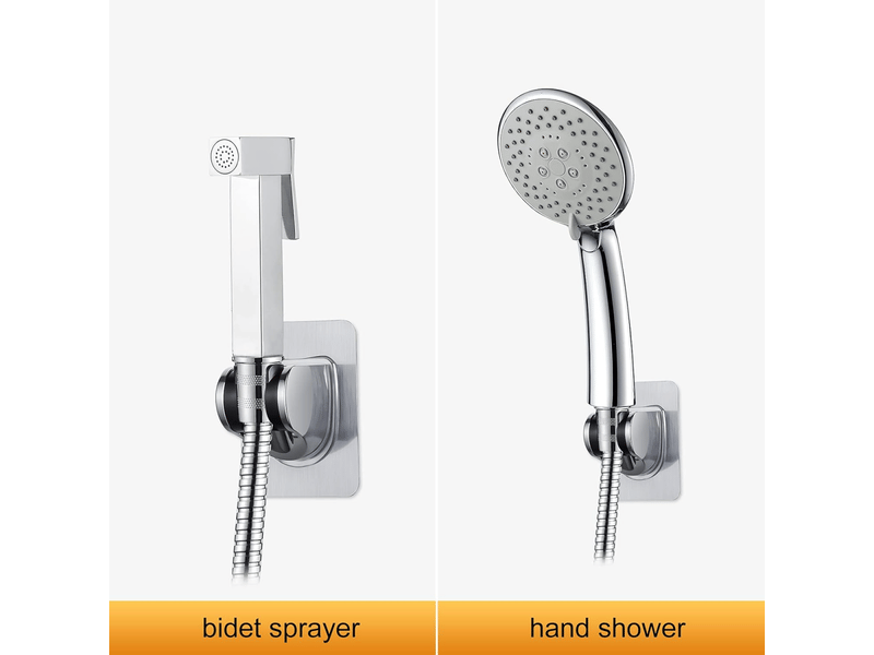  Support de douche sans perçage colle 3m - support de pommeau de douche universel, réglable (45°), pour pommeau de douche de salle de bain, chromé  - Conforama C