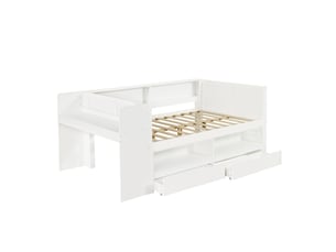 Lit avec rangement 120x200 cm SEYAKANY coloris blanc
