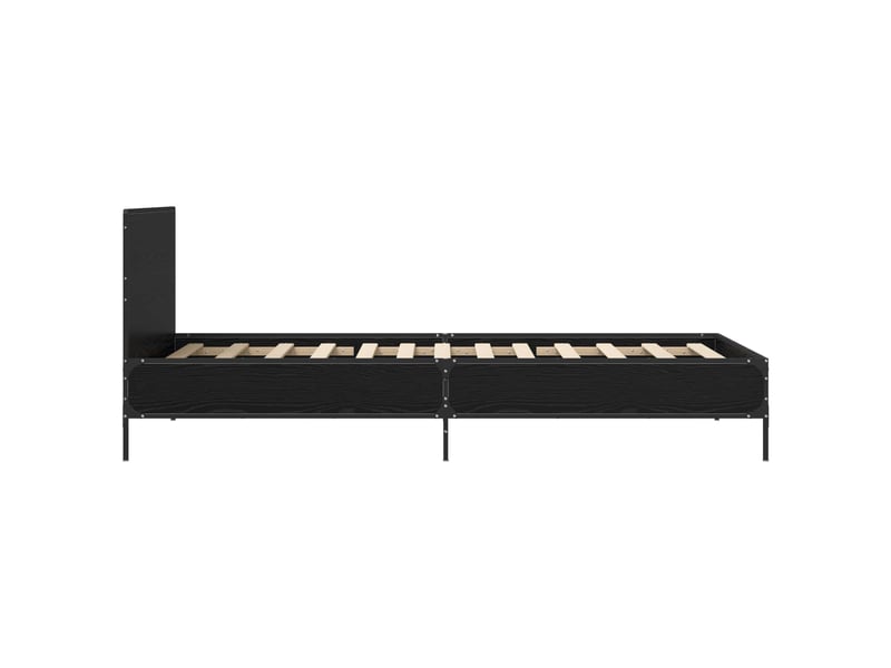  Lit simple- lit adulte -  cadre de lit avec tête de lit chêne noir 80 x 200 cm  - Conforama D