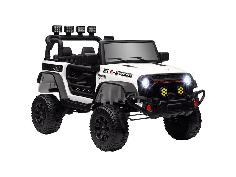 Voiture électrique pour enfants de 3 ans et plus avec batterie 12 v, télécommande, phares led, klaxon et musique - blanche - Conforama A
