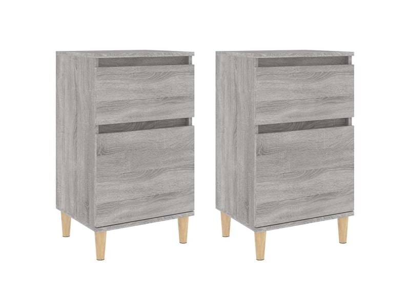  Lot de 2 tables de chevet - cabinet de chevet - table de nuit sonoma gris 40x35x70 cm  - Conforama A