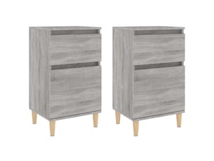 Lot de 2 tables de chevet - cabinet de chevet - table de nuit sonoma gris 40x35x70 cm