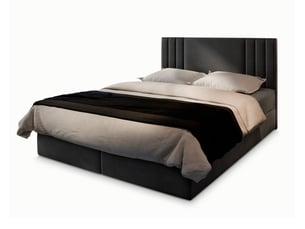 Lit avec rangement 160x200 cm <strong>MASSENO</strong>  <strong></strong> coloris gris