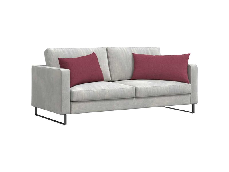 Lot de 2 coussins de canapé, coussins décoratifs tissu bordeaux 80 x 40 cm cf58803 - Conforama C
