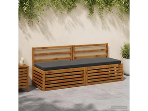 Lot de 2 coussins de banc, coussins d'assise vught 100 % polyester anthracite cf57769