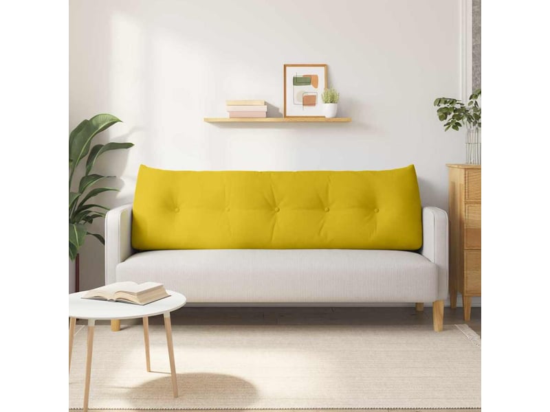 Coussin de dos, coussin de dossier jaune 160 x 24 x 50 cm velours cf54754 - Conforama D